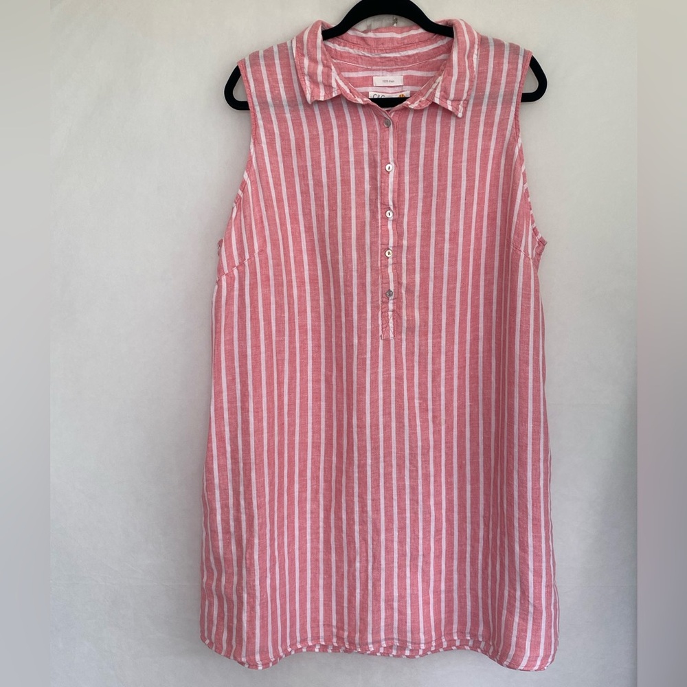 C&C California Pink and White Striped Sleeveless Tunic